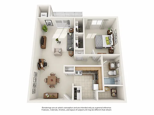Floor plan LaVale Large One Bedroom