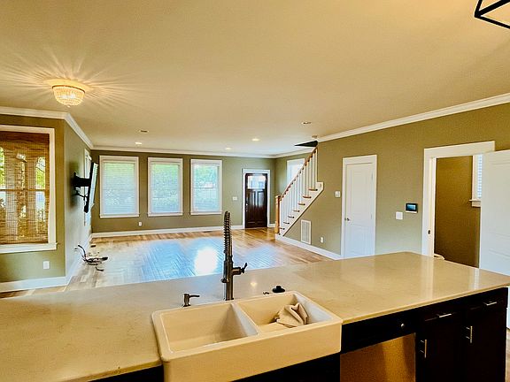 kitchen open to living/dining space