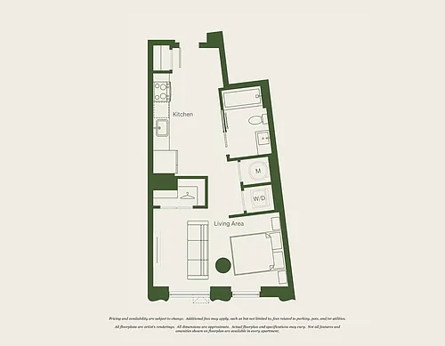 Floor plan Studio- 1 Bath | S06 - Reva