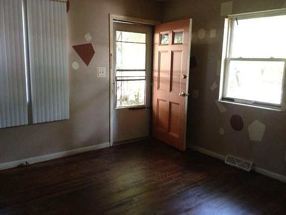 Living room with front door