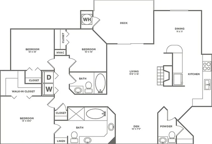 Three Bedroom Two and a Half Bath (1324 SF) Three Bedroom Two and a Half Bath (1324 SF)