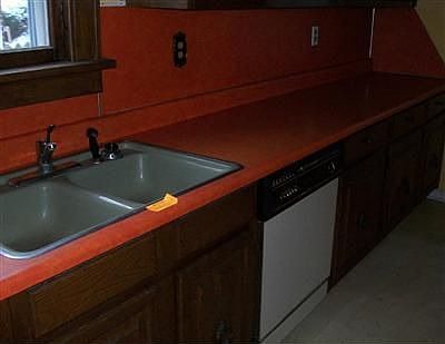 The kitchen has been remodeled