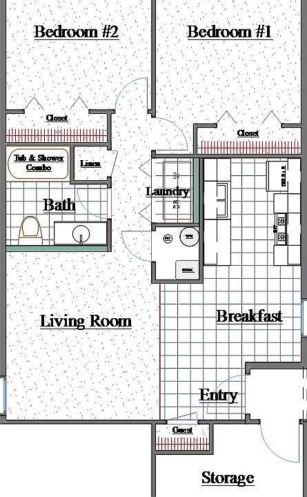 Main floor units with attachedl storage.