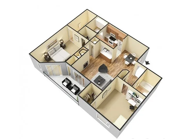 Floor plan Bungalow with Fireplace