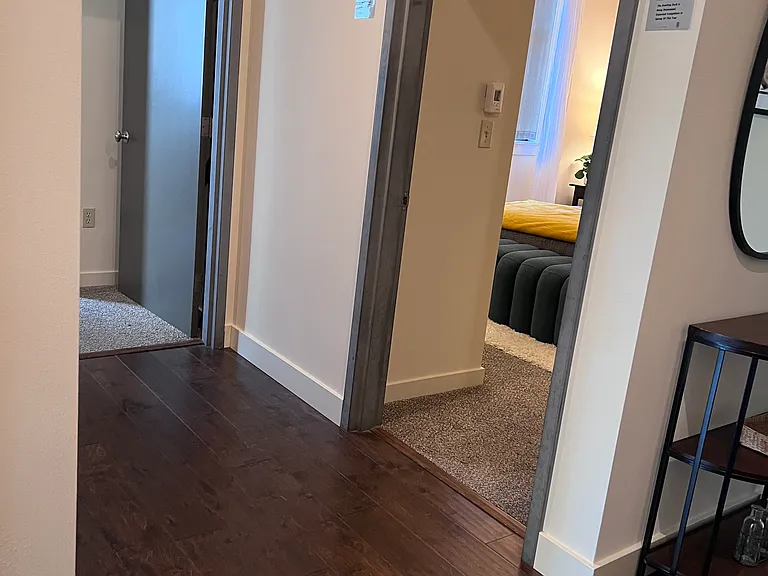 Hallway to two bedrooms