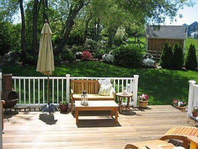 Sunny mahogany deck