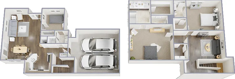 3 Bed 2.5 Bath Floorplan Diagram