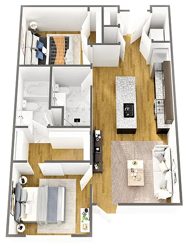 Floor plan Two Bedroom - Body and Soul