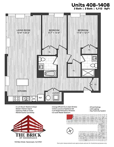 Floor plan 2 Bed/2 Bath-1112