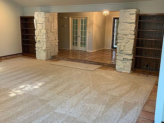 Living area with built-ins. 
