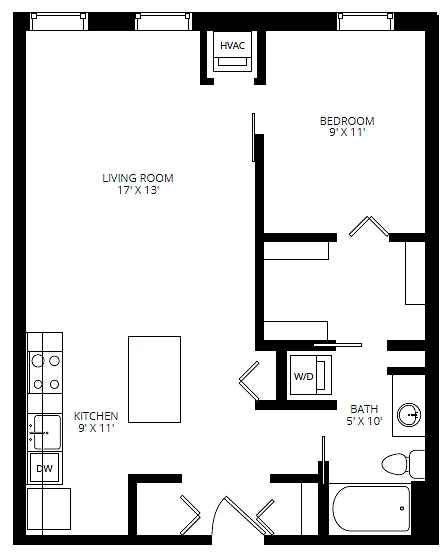 Floor plan 1X1 A1
