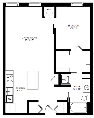 Floor plan 1X1 A1