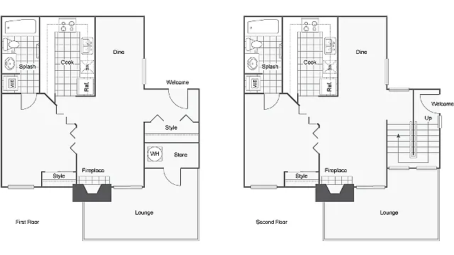 Floor plan 1 Bed 1 Bath Washer Dryer A