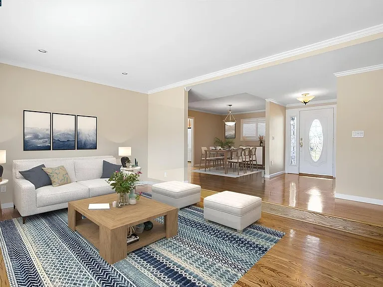Living room, entry, dining room