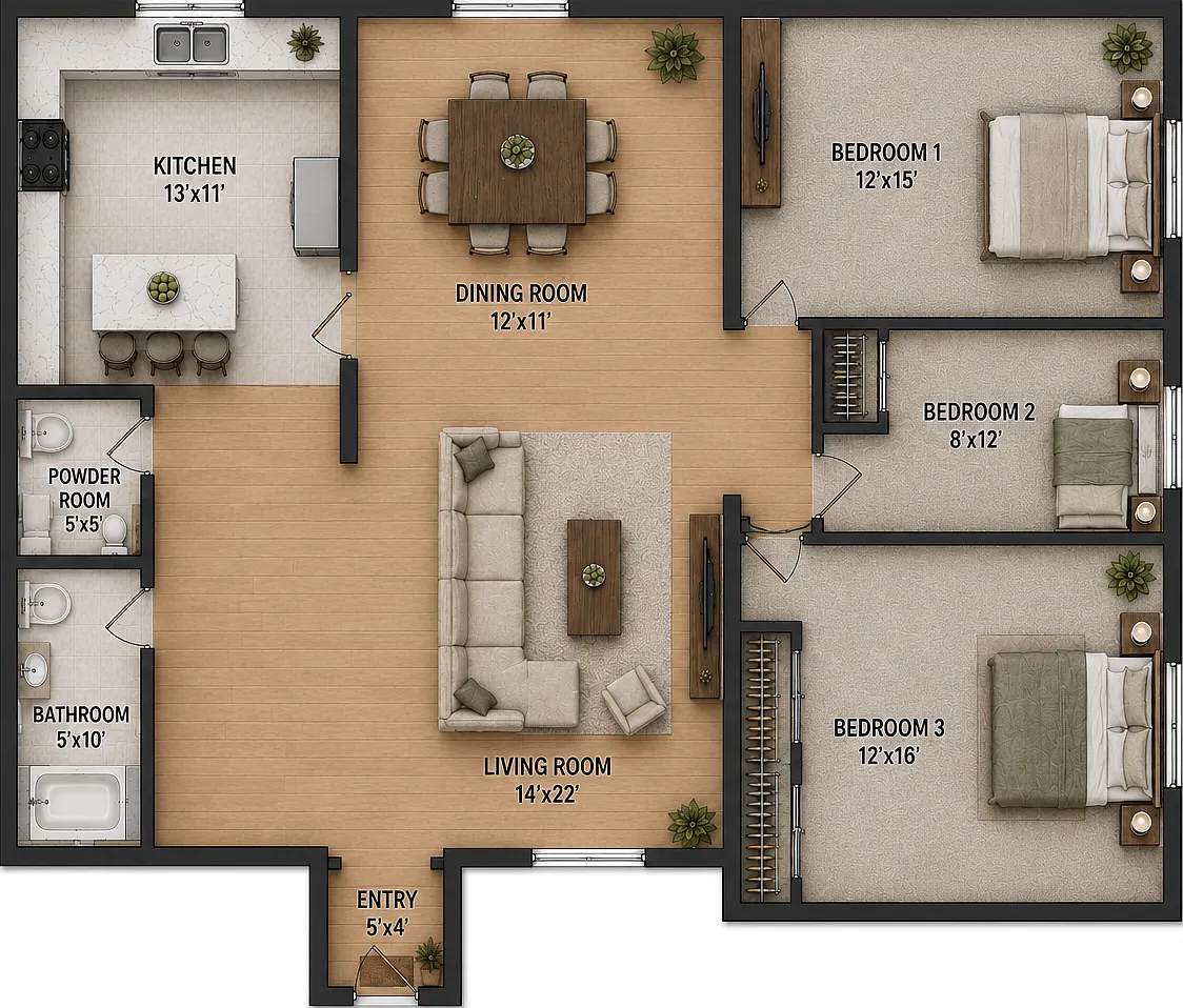 3 bed, 1.5 bath, 1200 sqft, $2,800 — Photo 1