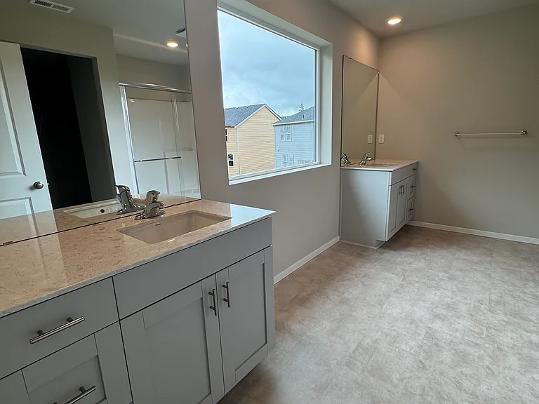 Master bathroom, view from entrance.