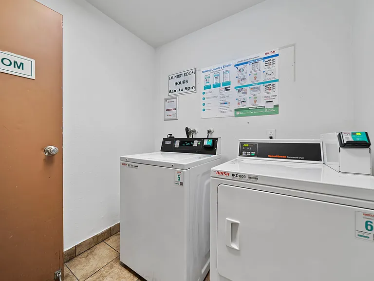 Convenient on-site laundry facilities available for resident use.