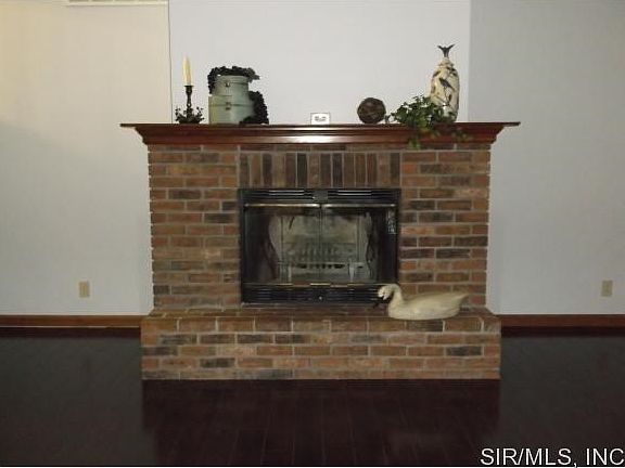 brick fireplace