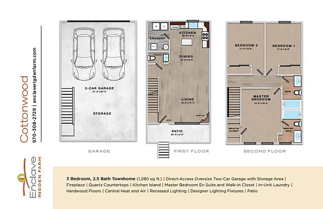 Floor plan 3x2.5 - 1280 sqft - SC1