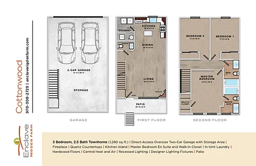 Floor plan 3x2.5 - 1280 sqft - SC1