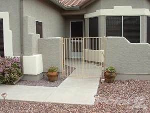 Gated entry to courtyard