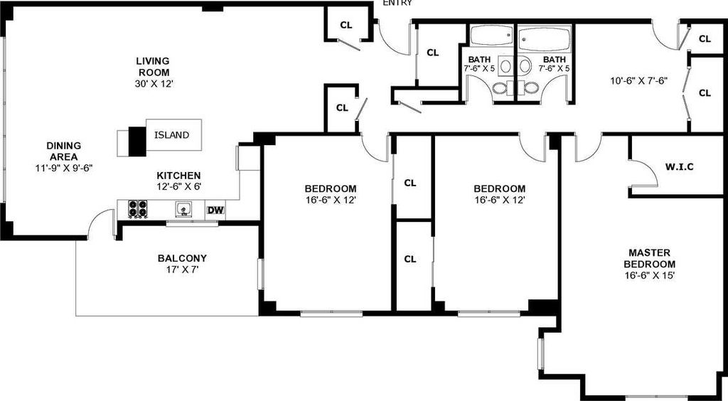 3 Bed 2 Bath Property, New York • 2,000 Sq Ft