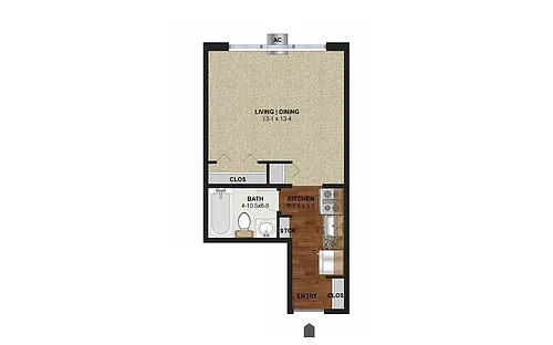 Floor plan Colfax Manor - Studio (A)