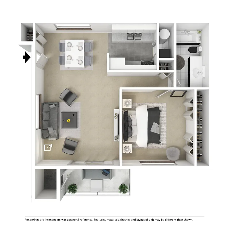 Floor plan 1 Bedroom 1 Bathroom