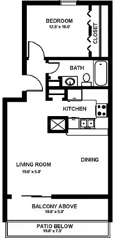 Floor plan One Bedroom B