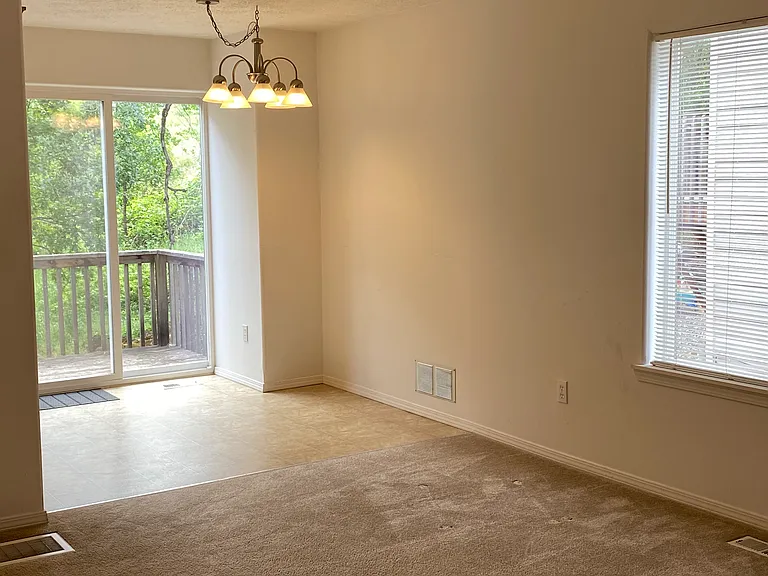 dining area and deck.