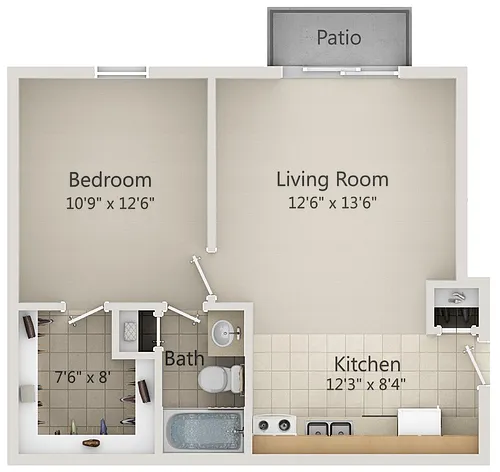 Floor plan 1 bedroom