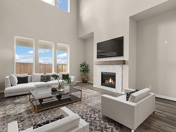 Family room. Note Sample product photo - actual exterior and interior selections may vary.