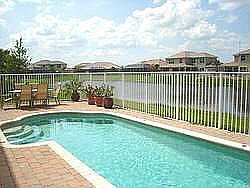 Lakefront Pool with Paver Entertaining Deck