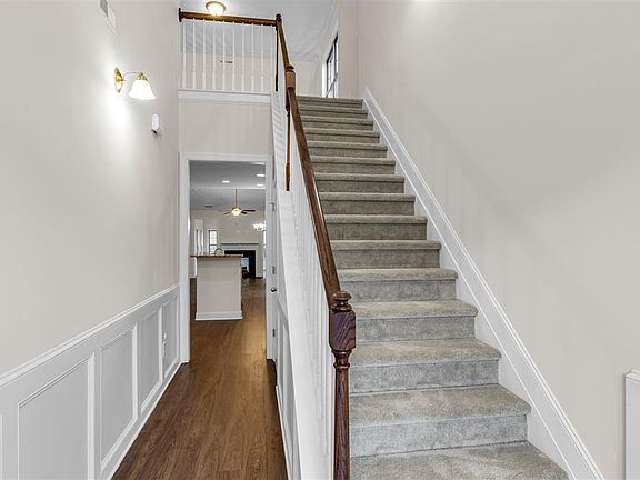 Two-story entrance at front door
