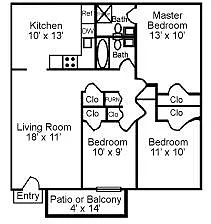 Floor plan Three Bedroom