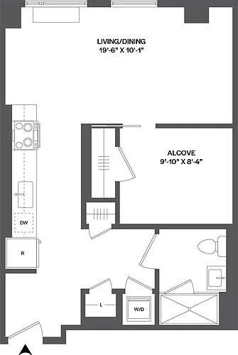 Floor plan Studio Alcove-J1A-1