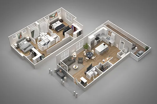 Floor plan 2 Bed | 2.5 Bath
