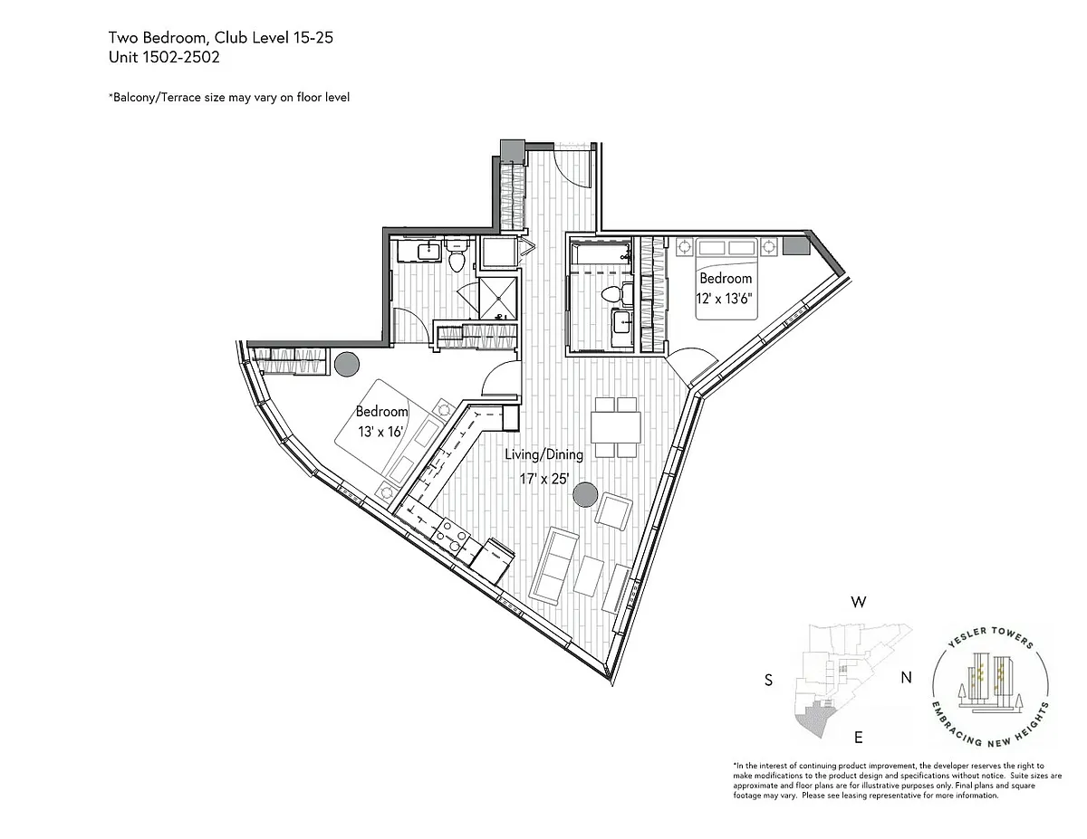 Floor plan 2 Bedroom 2 Bathroom