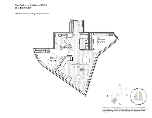 Floor plan 2 Bedroom 2 Bathroom