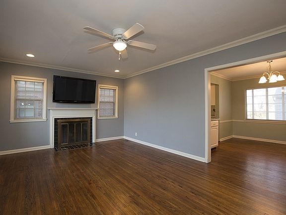 Hardwood floors in living area
