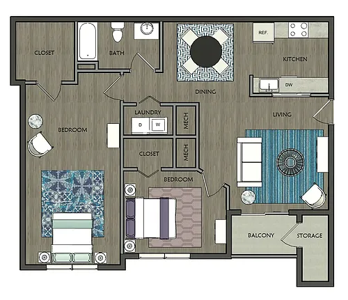 Floor plan The Catalina 2 Bedroom