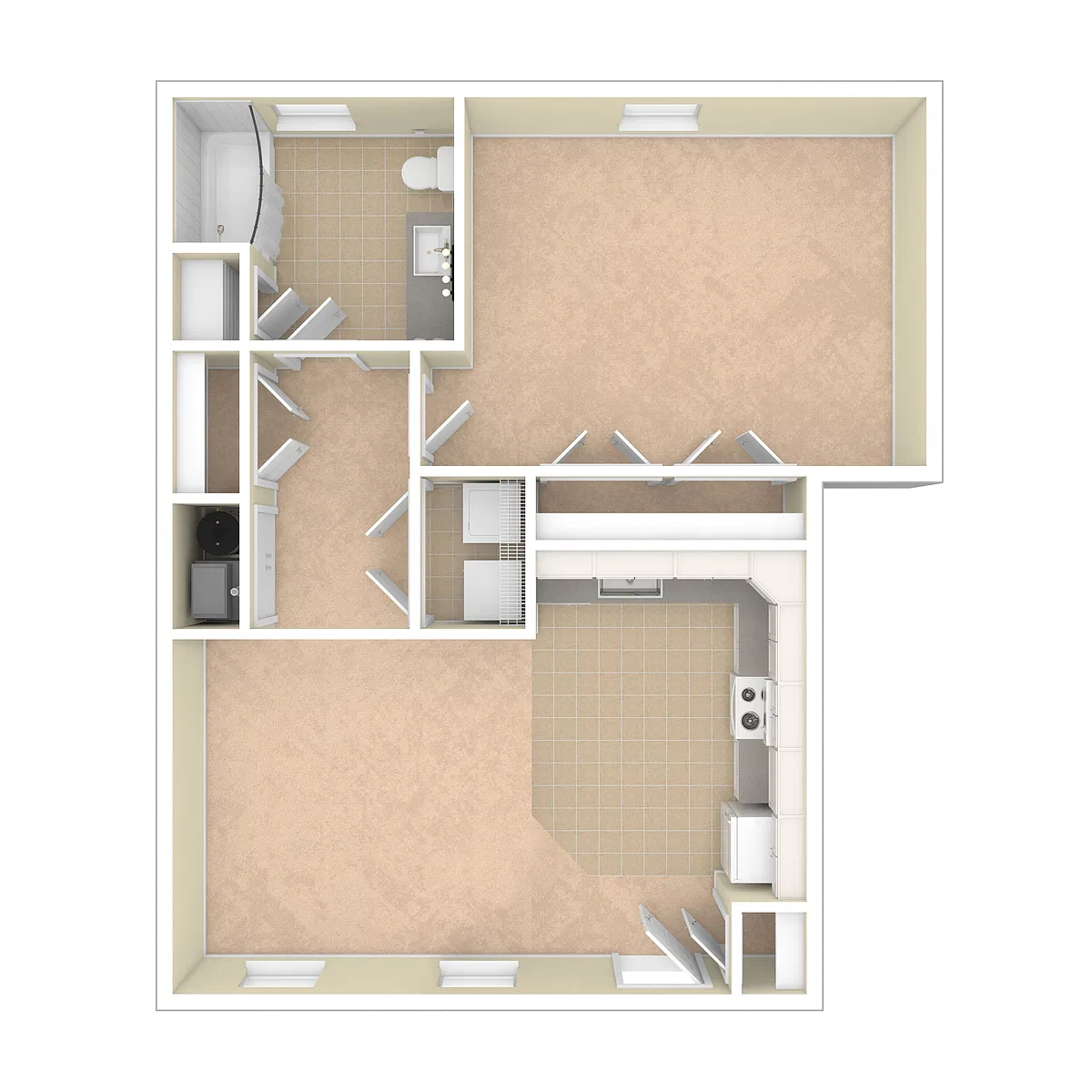 Floor plan 1 Bed_1 Bath Lower