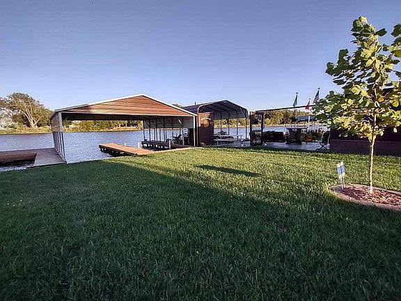 Two slip dock on the left