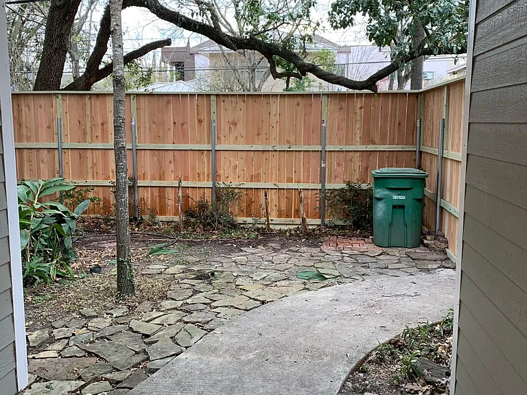 Fully fenced in backyard