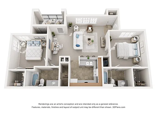 Floor plan 2x2 Affordable