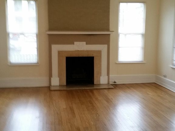 Living Room with faux fireplace