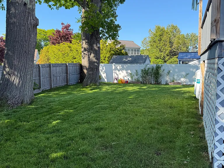 Fully fenced in backyard