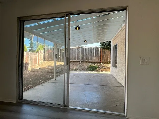 Sliding door to outside patio