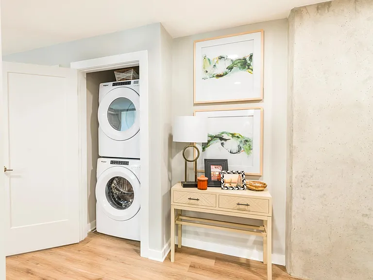 Laundry day made easy with in-home full-size appliances.