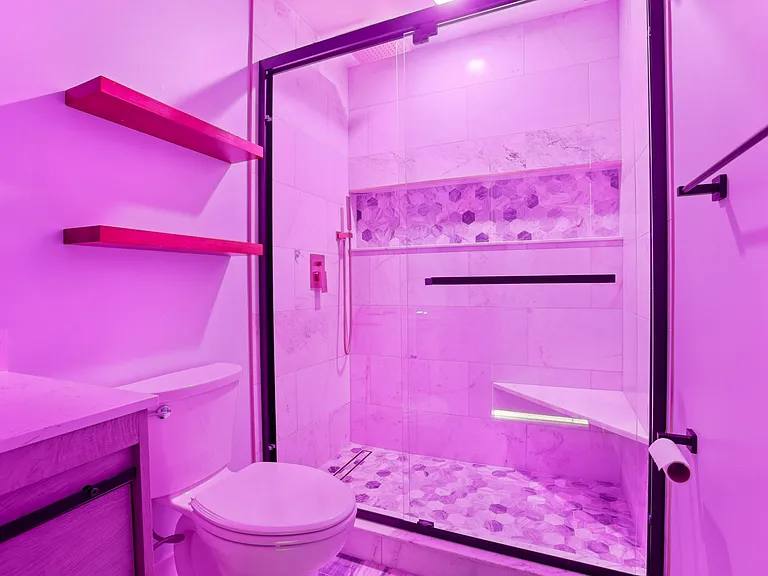 All three bathrooms have smart lights that can be changed to thousands of colors! You can even have it in a rainbow setting that constantly changes colors!